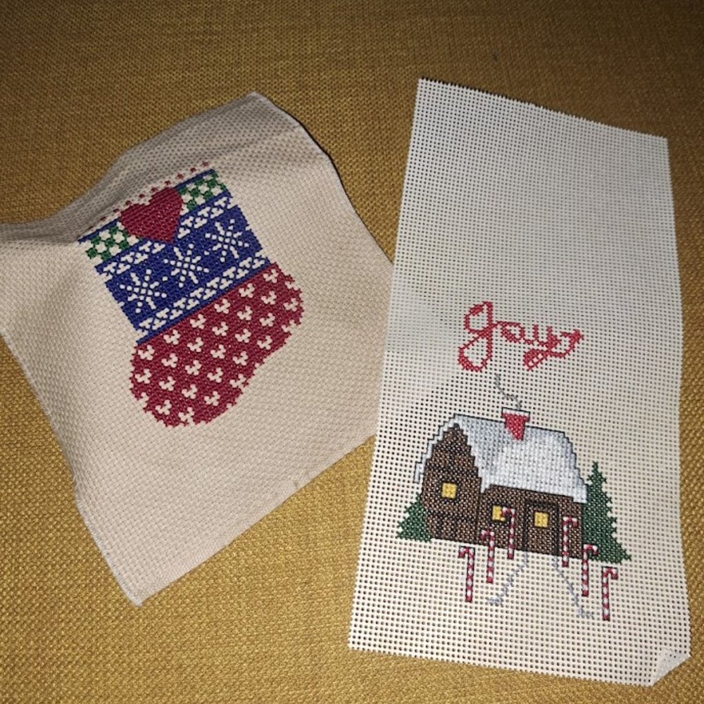 2 Pack Holiday Handmade Crostitch Unframed designs